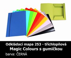 Mapa odkldac 253 s gumikou MAGIC COLOURS HIT, ern, 225g, 3 klopy, 1ks/5, 335.10