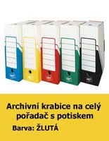 Krabice archivan na cel poada HIT, lut s potiskem, 33x30x10cm, 261.03