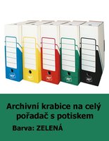 Krabice archivan na cel poada HIT, zelen s potiskem, 33x30x10cm, 261.02