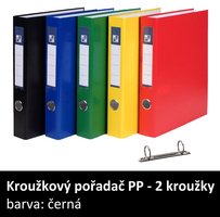 Poada 2kroukov PP A4, ern, 4cm, D25 7-382