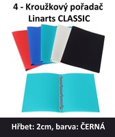 Poada 4kroukov LINARTS Classic A4, ern, PP, 2cm, 5200C
