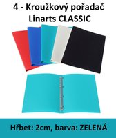 Poada 4kroukov LINARTS Classic A4, zelen, PP, 2cm, 5200Z