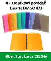 Poada 4kroukov LINARTS Diagonal A4, zelen, PP, 2cm, 5204Z