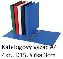 Vaza katalogov A4 s pebalem, 4 krouky, 3cm,ern, D15   5-112