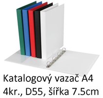 Vazač katalogový A4 s přebalem, 4 kroužky, 7.5cm, bílý, D55 5-181 PERSONAL