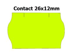 Etikety cenové 26x12mm/36kot (1500et) Contact žluté signální zaoblené