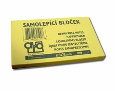 Bloek samolepc AURO, 127x75mm, 100 list, lut pastel