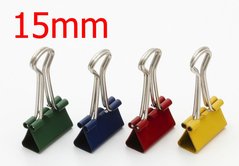 Klip BINDER kovový 15 mm barevný   DOPRODEJ