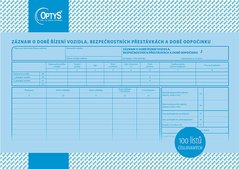 Zznam o dob zen vozidla a bezpe. pestvkch A4, slovan, 100 list OP1166