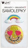 Samolepka plastick plnn tpytkami -smajlk 10,5 x 18 cm  15040