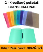 Poada 2kroukov LINARTS Diagonal A5, oranov, PP, 2cm, 5207O