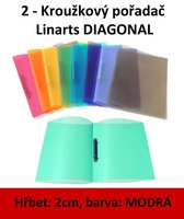 Pořadač 2kroužkový LINARTS Diagonal A5, červený, PP, 2cm, 5207CV