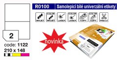 Etikety RAYFILM,A4/100lst(2) 210x148,5mm,bl matn inkjet/laser/copy R0100.1122A