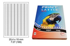 Etikety Print Emy 25,4x10 mm, bílé, 189ks/arch, 100 archů, samolepící