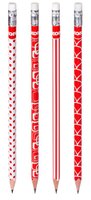 Tužka trojhranná s gumou KORES - HB Červeno/bílá 92801
