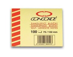 Bloek samolepc CONCORDE, 75x102mm, 100 list, lut A1003