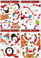 Okenn flie vnon s glitry vykukujc snhulci, sobci a Santa 30 x 42 cm  268