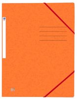 Mapa odkldac prepn s gumikou A4 OXFORD, oranov, 390g, 3 klopy    	60079392