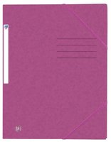 Mapa odkldac prepn s gumikou A4 OXFORD, fialov, 390g, 3 klopy    	60079398