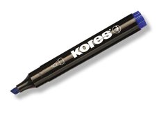 Popisova permanentn KORES, modr, 3-5mm, klnov hrot, K-Marker 20953