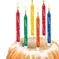 Svky dortov Happy Birthday - 10ks, stojnek            40012049