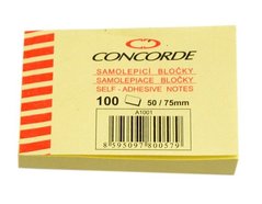 Bloek samolepc CONCORDE, 50x75mm, 100 list, lut A1001
