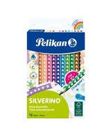 Pastelky PELIKAN SILVERINO - 12ks tenk, trojhrann          00700634