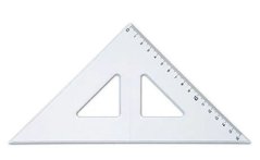 Trojúhelník 45/177 s kolmicí transparentní 744150