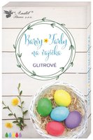 Barvy na vajíčka gelové glitrové, 5 ks v balení + rukavice   7745
