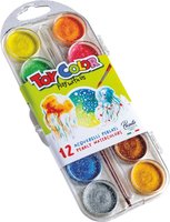 Barvy vodové Toy Color perleťové - 30mm, 12ks