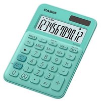 Kalkulačka Casio MS 20 UC GN, tyrkysová, dvanáctimístná, duální napájení