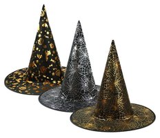 Halloween -Klobouk arodjnick metalick potisk LUMA mix