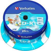 CD-R VERBATIM Printable 43439 25-pack, 700MB, Super Azo, 52x, 80min., 12cm,