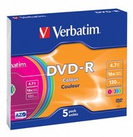 DVD-R  Verbatim  43557, DataLife PLUS, 5-pack, 4.7GB, 16x, 12cm,