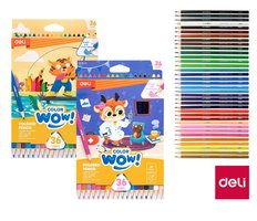 Pastelky trojhrann 36 barev WOW DELI EC138-18 mix E330499