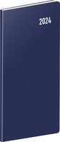 Diář kapesní diář Modrý 2024, plánovací měsíční,    8 × 18 cm   PGD-MESPL-32664