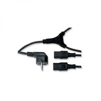 Sov kabel 230V napjec, CEE7 (vidlice) - C13 2x, 2m, VDE approved, ern, Logo, rozdvo