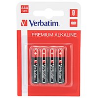 Baterie alkalick, AAA (LR03), AAA, 1.5V, Verbatim, blistr, 4-pack, 49920