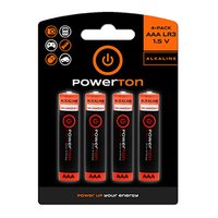 Baterie alkalick, AAA, 1.5V, Powerton, blistr, 4-pack