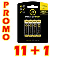 Baterie alkalick, AAA (LR03), AAA, 1.5V, Powerton, box, 12x4-pack, PROMO vhodn balen