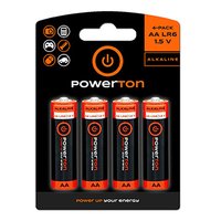 Baterie alkalick, AA (LR6), AA, 1.5V, Powerton, blistr, 4-pack