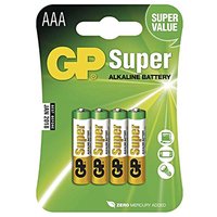 Baterie alkalick, AAA (LR03), AAA, 1.5V, GP, blistr, 4-pack, SUPER