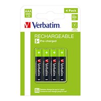 Nabjec baterie, AAA (HR03), 1.2V, 950 mAh, Verbatim, blistr, 4-pack