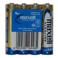 Baterie alkalick, LR-3, AAA, 1.5V, Maxell, folie, 4-pack