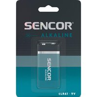 Baterie alkalick, 6LR61, 9V, Sencor, blistr, 1-pack