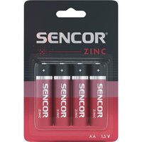 Baterie zinkouhlkov, AA, 1.5V, Sencor, blistr, 4-pack