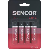 Baterie zinkouhlkov, AA (LR6), AA, 1.5V, Sencor, blistr, 4-pack