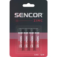Baterie zinkouhlkov, AAA (LR03), AAA, 1.5V, Sencor, blistr, 4-pack