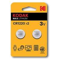 Baterie jednorzov lithiov, knoflkov, CR1220, 3V, Kodak, blistr, 2-pack, KOD-1220BL2, knoflkov