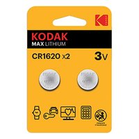 Baterie jednorzov lithiov, knoflkov, CR1620, 3V, Kodak, blistr, 2-pack, KOD-1620BL2, knoflkov